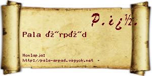Pala Árpád névjegykártya