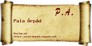 Pala Árpád névjegykártya